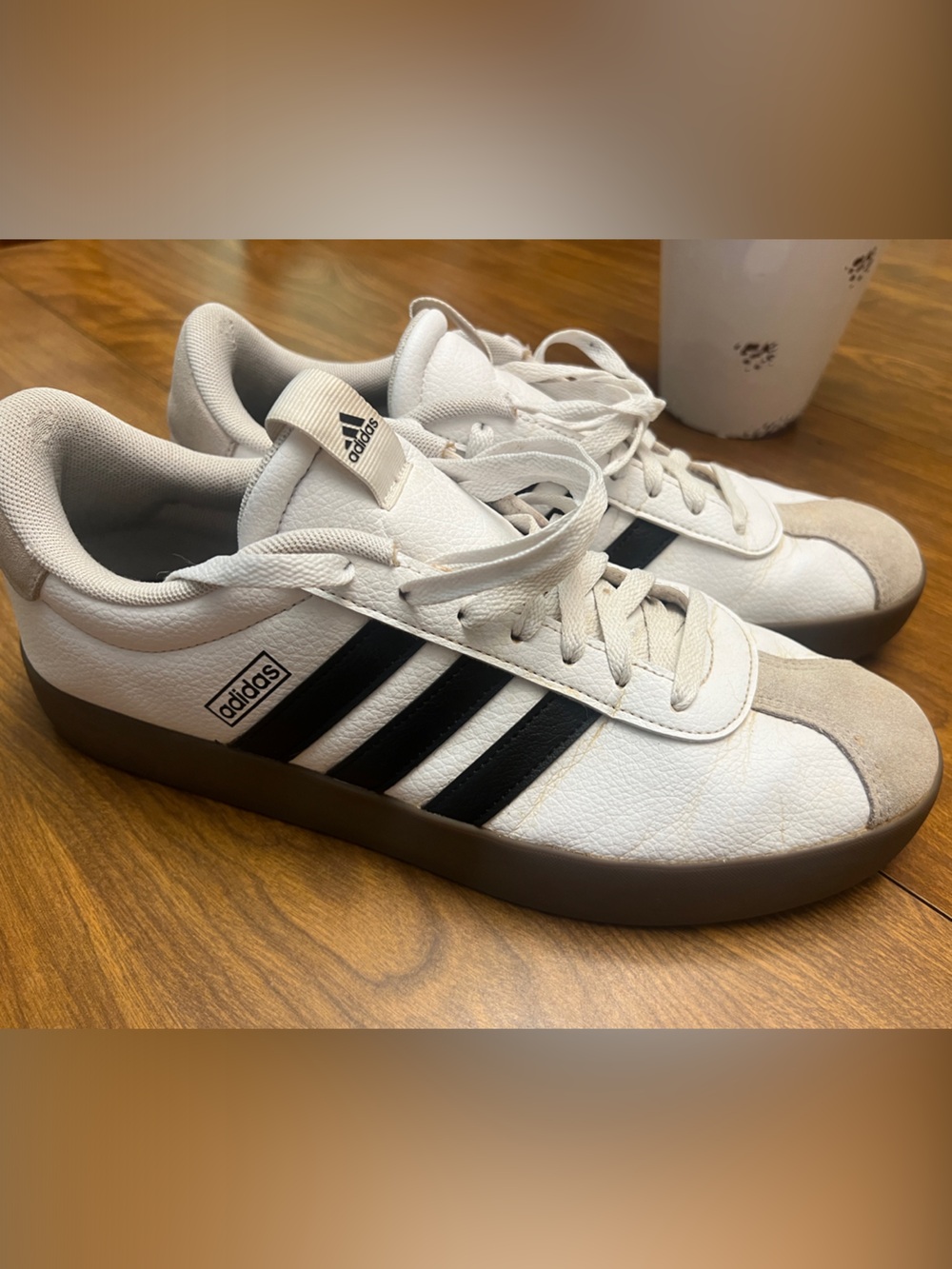 Mens adidas vl court 10.5 White & Black Men’s Low-Top shoes Sneakers